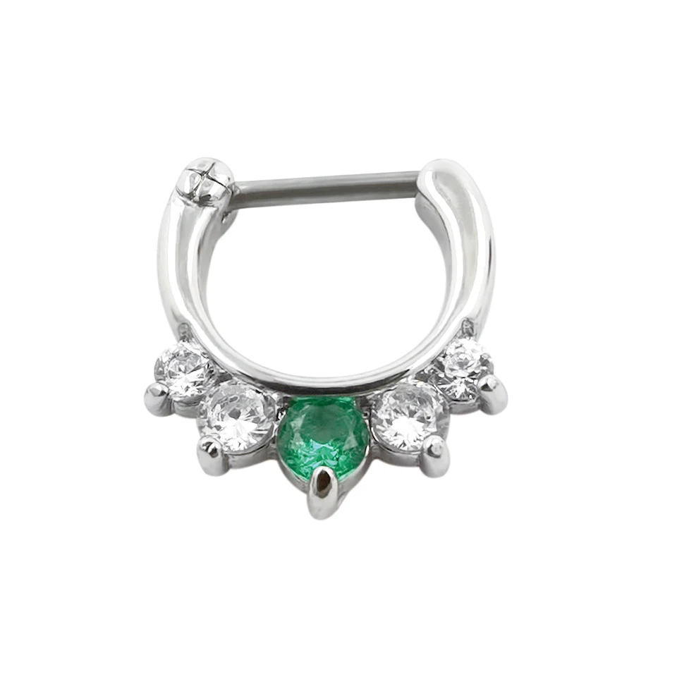 Jhjt 16g nosa prepichnutie septum klikovateľ nosový prsteň z nehrdzavejúcej ocele cz nosová dierka Piercing Chrup