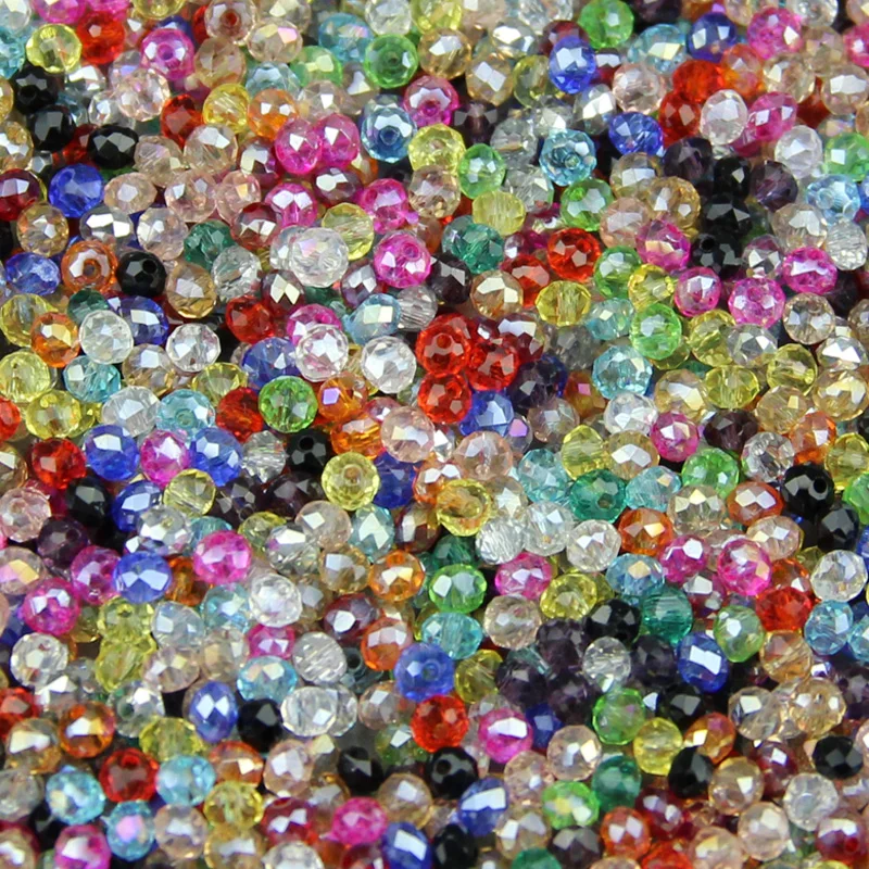 Jhnby Round That Upscale Rakryjské kryštály korálky Vysoko kvalitné 3 mm 200ks Loose Rondely Glass Glass Gule Náramok na náramok
