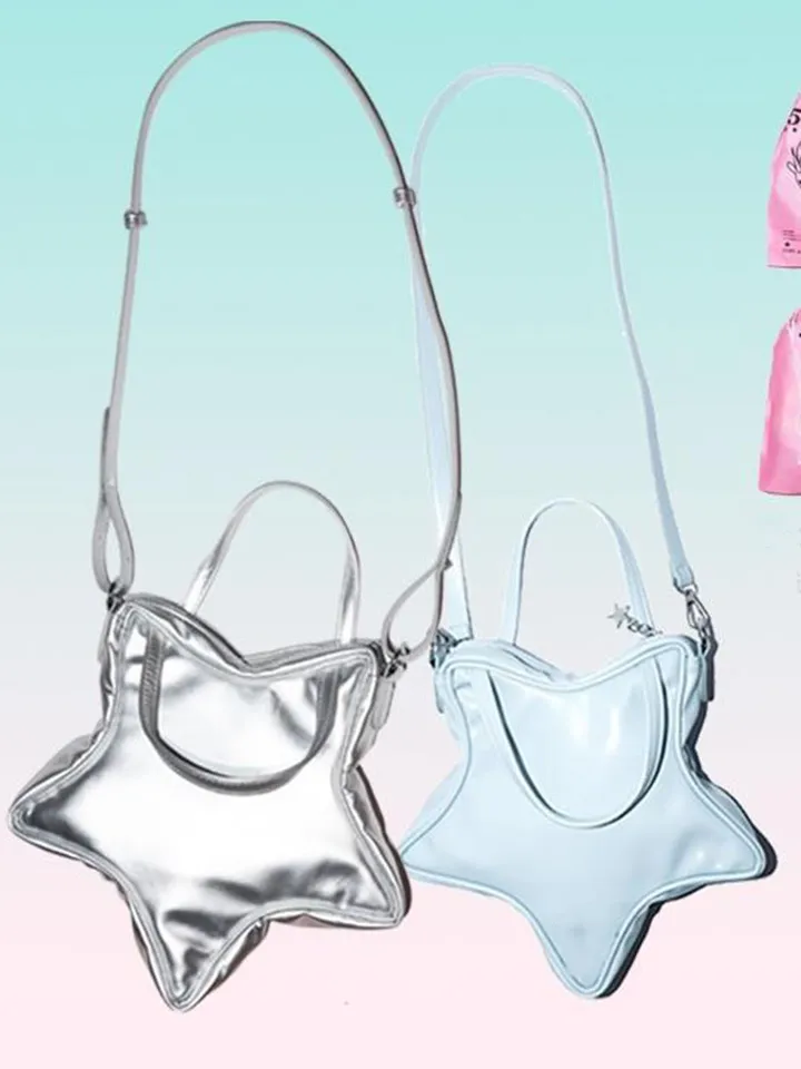 Jiaerdi Harajuku Solid Y2K Star Bag Ženy 2023 letné horúce dievčatá Chic Crossbody Bags