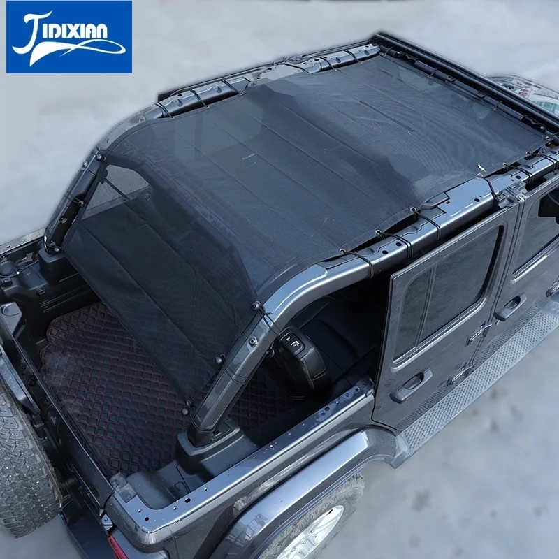 Jidixian 4 dvere strešné sieťové bikiny Top Sunshade Cover Net pre Jeep Wrangler JL 2018-2021