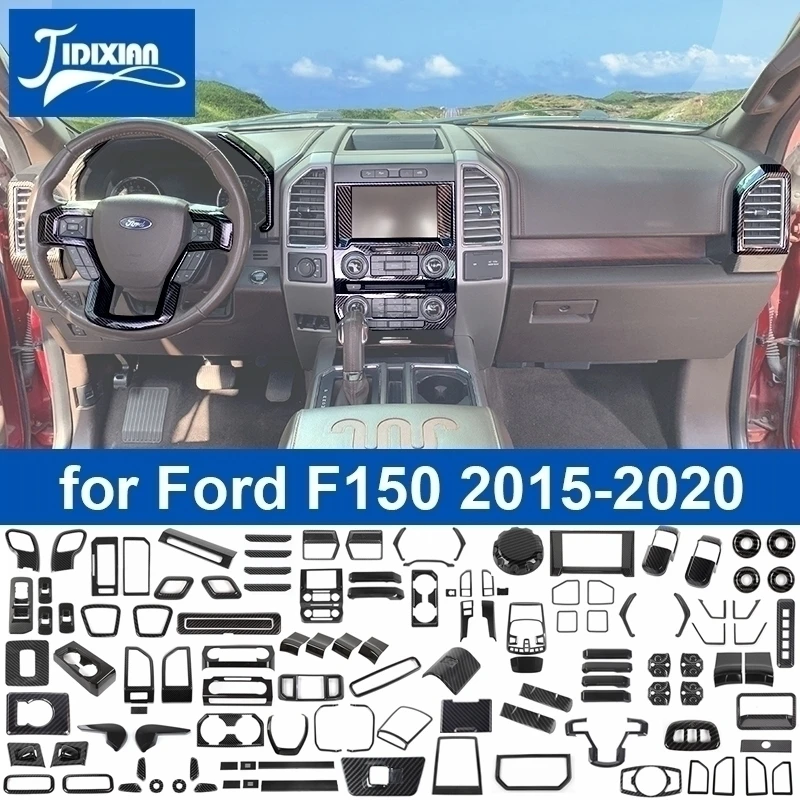 Jidixian ABS uhlíkové vlákno zrnko vozidla Interiér dekorácie pre Ford F150 2015 2016 2017 2018 2019 2020