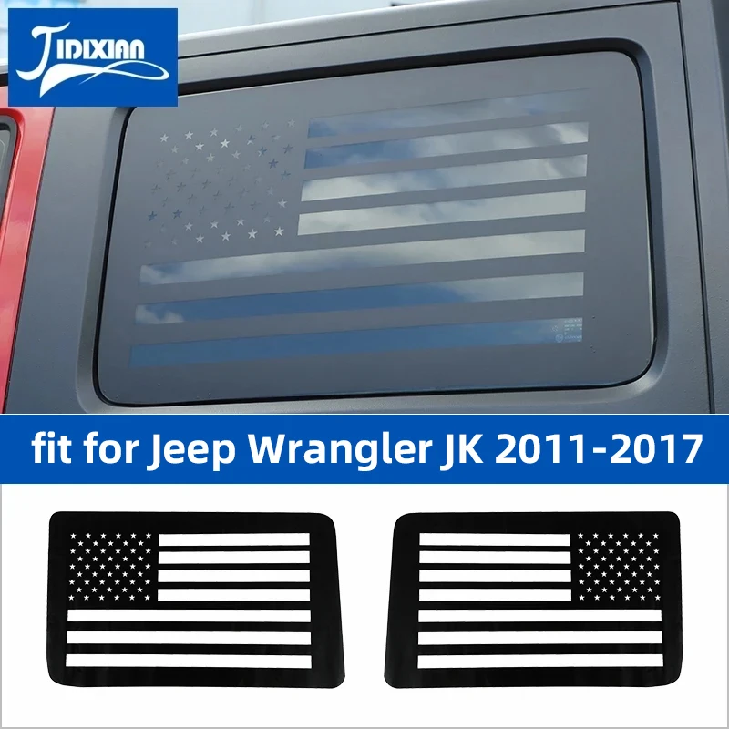 Jidixian Car Zadné okna Nálepky dekorácie Cover Cover Coverkers Príslušenstvo pre Jeep Wrangler JK 2011 2012 2013 2014 2015 2016 2016 2017