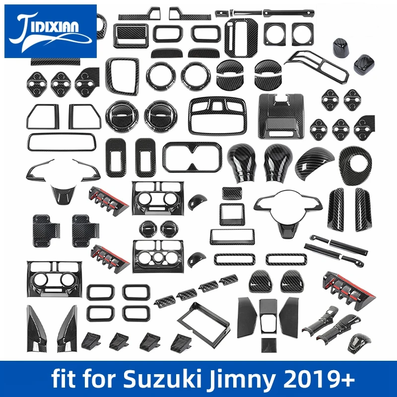 Jidixian Fit for Suzuki Jimny 2019 2020 2021 2022 2023 2024 UP UP uhlíkové vlákno zrna auta Interiér dekorácie krycí príslušenstvo