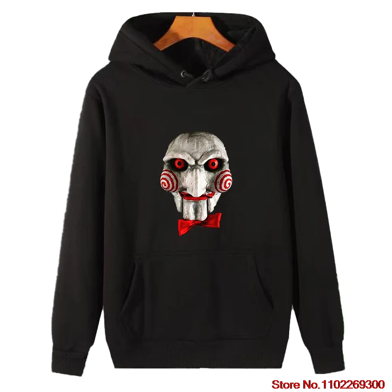 Jigsaw videl hororový thriller film retro grafické mikiny mikiny vysokokvalitné fleece kapucňu bavlna hrubá sveterová mikina