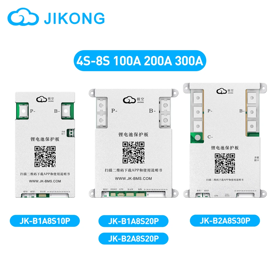 Jikong BMS 4S 5S 6S 7S 8S 12V 24 V LIFEPO4 LI-ION LTO BATTERICKÁ AKCITNÁ BYTLANIE BMS 100A 200A 300A Zostatok prúd 1a 2a