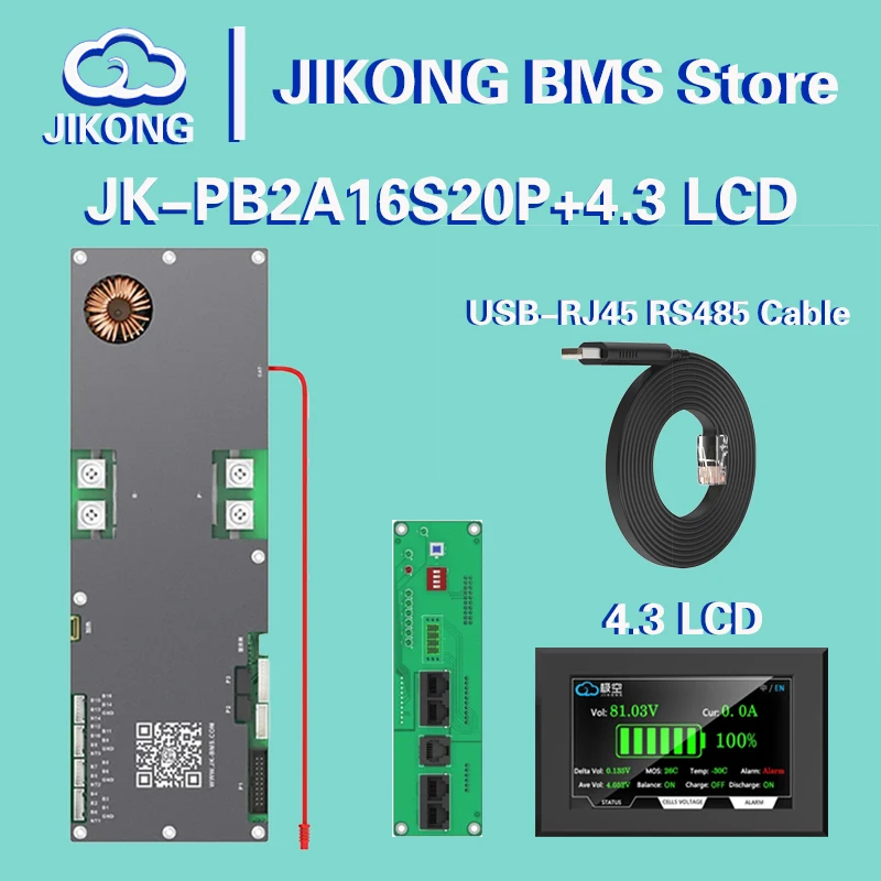 Jikong JKBMS JK-PB2A16S20P 24V 48V LIFEPO4 LI-ION BATTERSKÁ BATÉRA 200A DOMÁCNOSŤ ENERGIE BMS do invertora Active Ballancer 2A