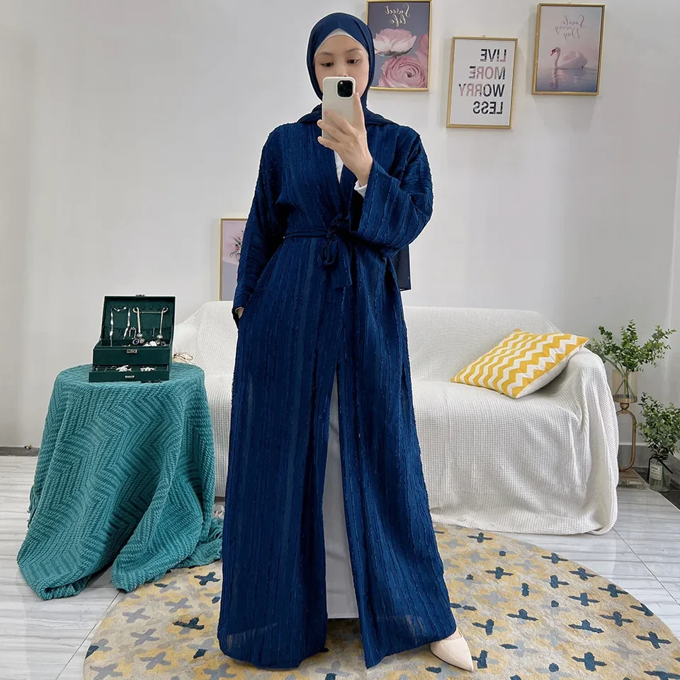 Jilbab kaftan šaty hidžáb moslimské šaty Abayas pre ženy morčacie ramadán rúcho femme Musulmane islam oblečenie 2024 Eid Abaya