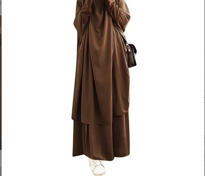 Jilbab pre ženy 2 -kusové set moslimské modlitebné odevy hidžáb šaty abaya dlhé šaty Khimar Ramadan Abayas Dubai Islamské súpravy