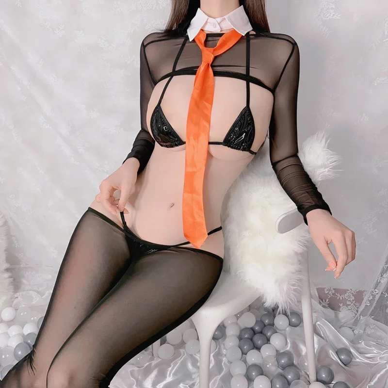 Jimiko sexy kostým dospelých žena Cosplay porno učiteľka spodná bielizeň sada erotických tajomníkov Anime spodná bielizeň