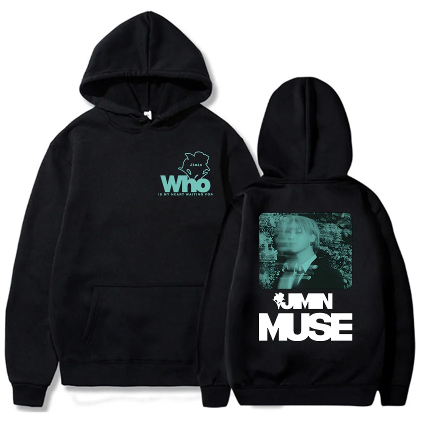 Jimin Muse, ktorý je mojím srdcom čakajúcich mikiny Kórejská skupina Grafické mikiny s dlhým rukávom Streetwear na zimu