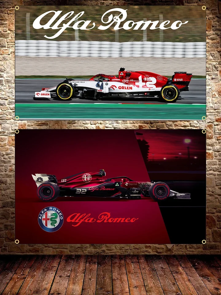Jimonflag 90x150cm 3x5ft A-Alfa-Romeo Racing Flag Polyester Digital Printing Racing Banner na dekoráciu