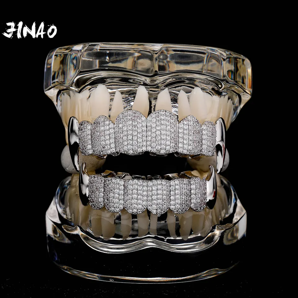 Jinao 2023 Nový dizajn hip hopu vysokokvalitný ľad CraveJado AAA+ Cubic zirkon Grillz Doprava šperky