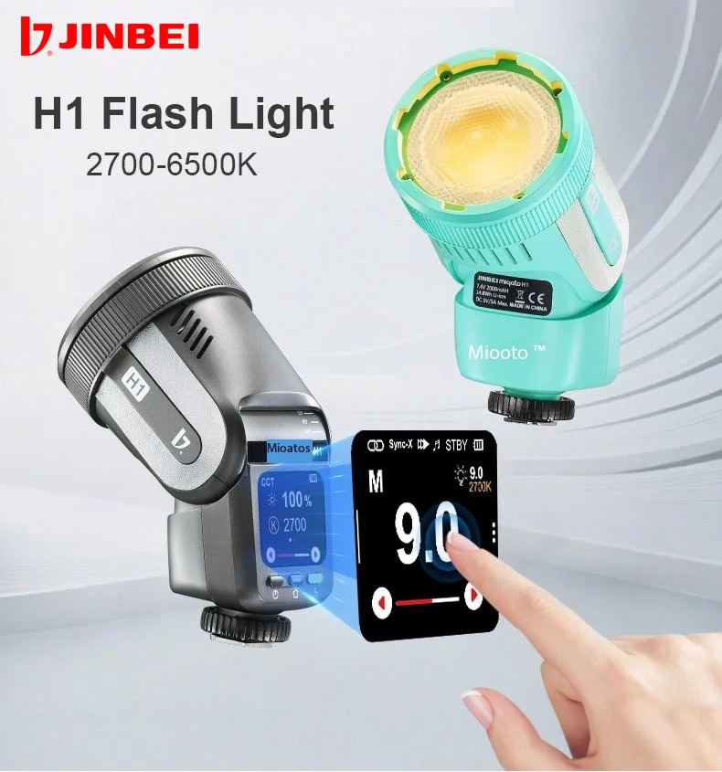 Jinbei H1-Led Flash Light TTL HSS Speedlite 2700-6500K s dotykovým obrazovkou pre Canon Nikon Sony Fuji Olympus Panasonic