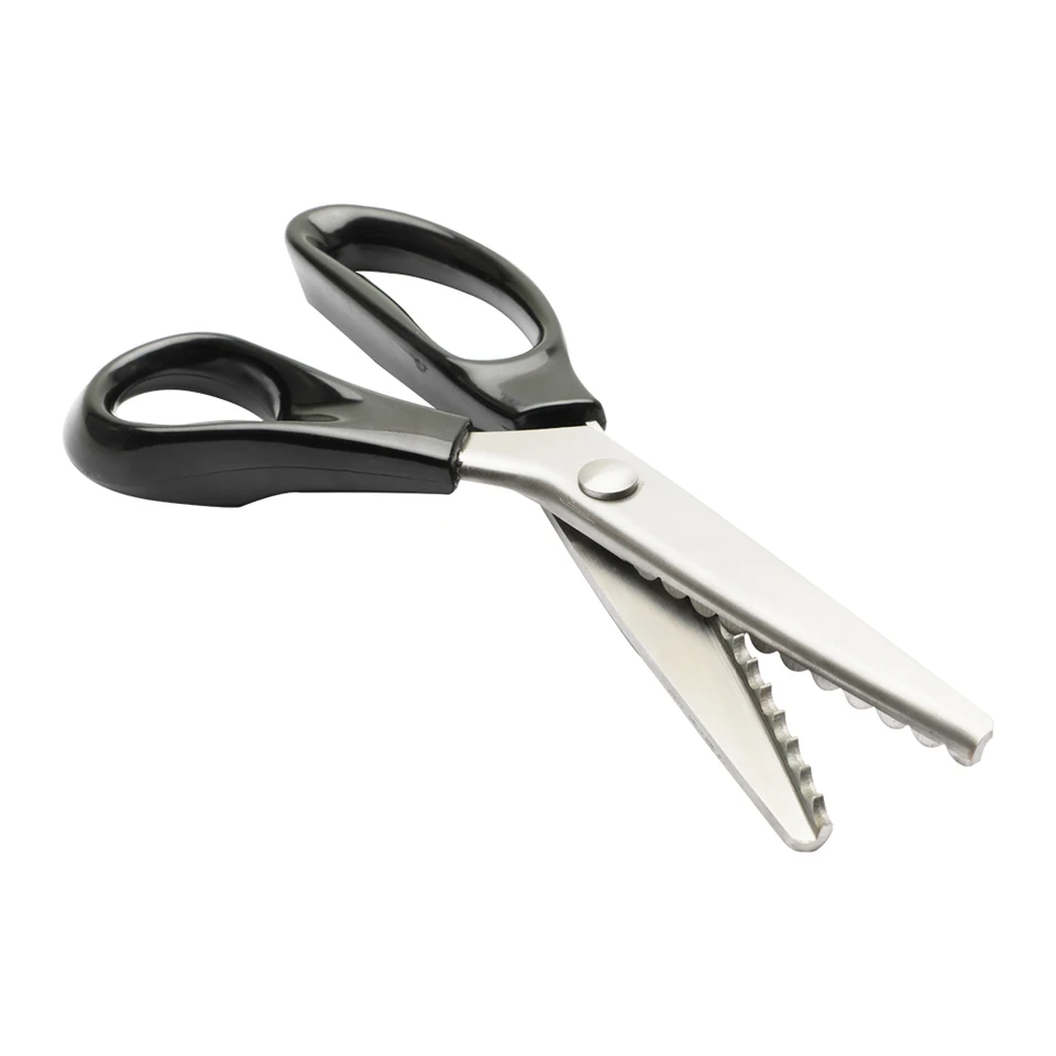 Jincraftsman®-9inch polkruhové vlnové vzory zubné zubné strihové čepeľ Ab rukoväte vyšívacie oblečenie na mieru šitie Nožnice na šitie