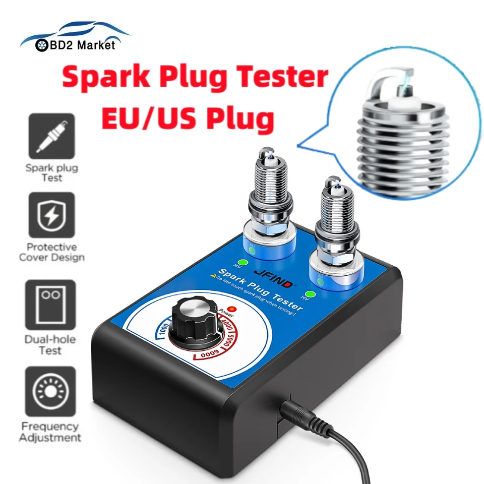 JIND JF109 13 mm Dvojitý otvor Tester s zapaľovacou sviečkou 110V 220V až 12 V pre BMW KTM Auto Motorcycle Detector Analyzer zapaľovacia zástrčka