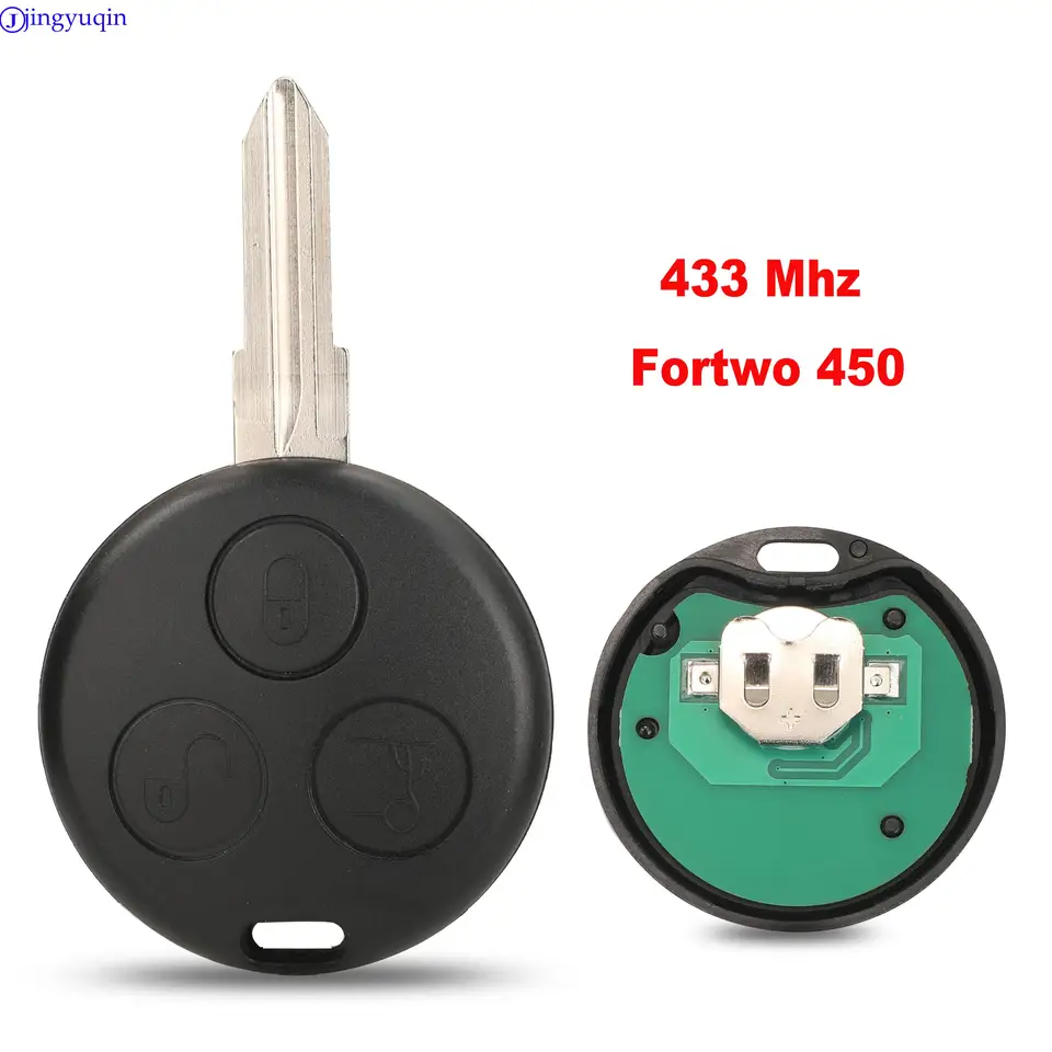 Jingyuqin 10PS Diaľkový automobil pre auto pre Mercedes Benz Fortwo 450 Forfour Roadster Chiave 433MHz Auto Key Fob Blade Control Control