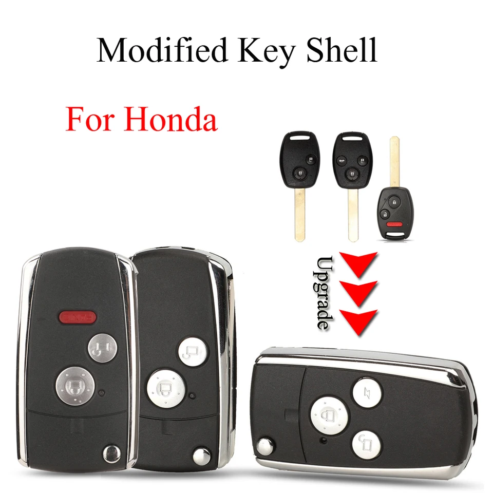 Jingyuqin 2/3 tlačidlá pre Honda Accord CRV Civic Odyssey Pilot Pilot Menified Flip Skladanie diaľkového vozidla Key shell puzdro FOB FOB