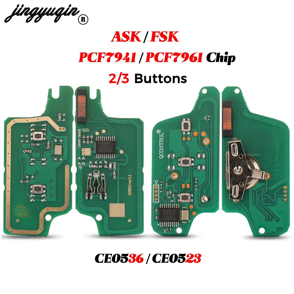 Jingyuqin 2/3 tlačidlá pre Peugeot 407 407 307 308 607 Citroen C2 C3 C4 C5 ASK/FSK Diaľkový kľúče doska CE0523/36 PCF7941/61
