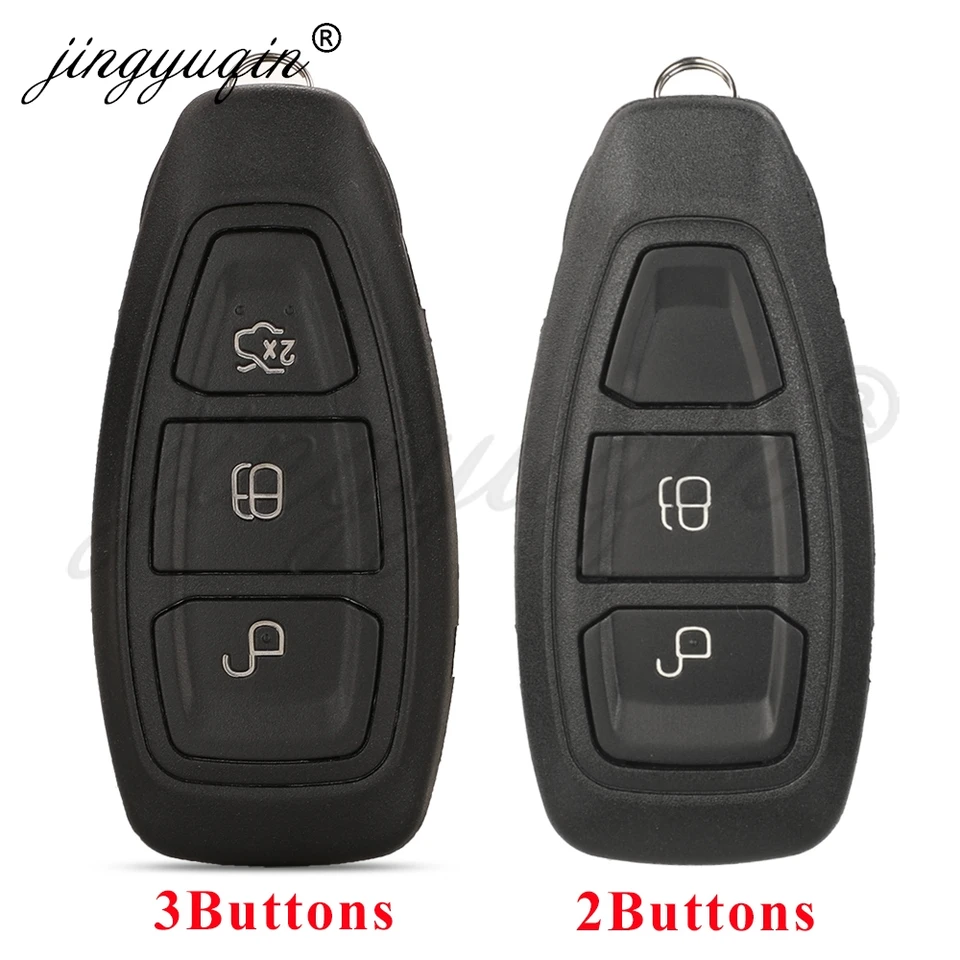 Jingyuqin 2/3Button Remote Car Key Shell pre Ford Focus C-Max Mondeo Kuga Fiesta B-Max Víťazný titánový výmena kasíc