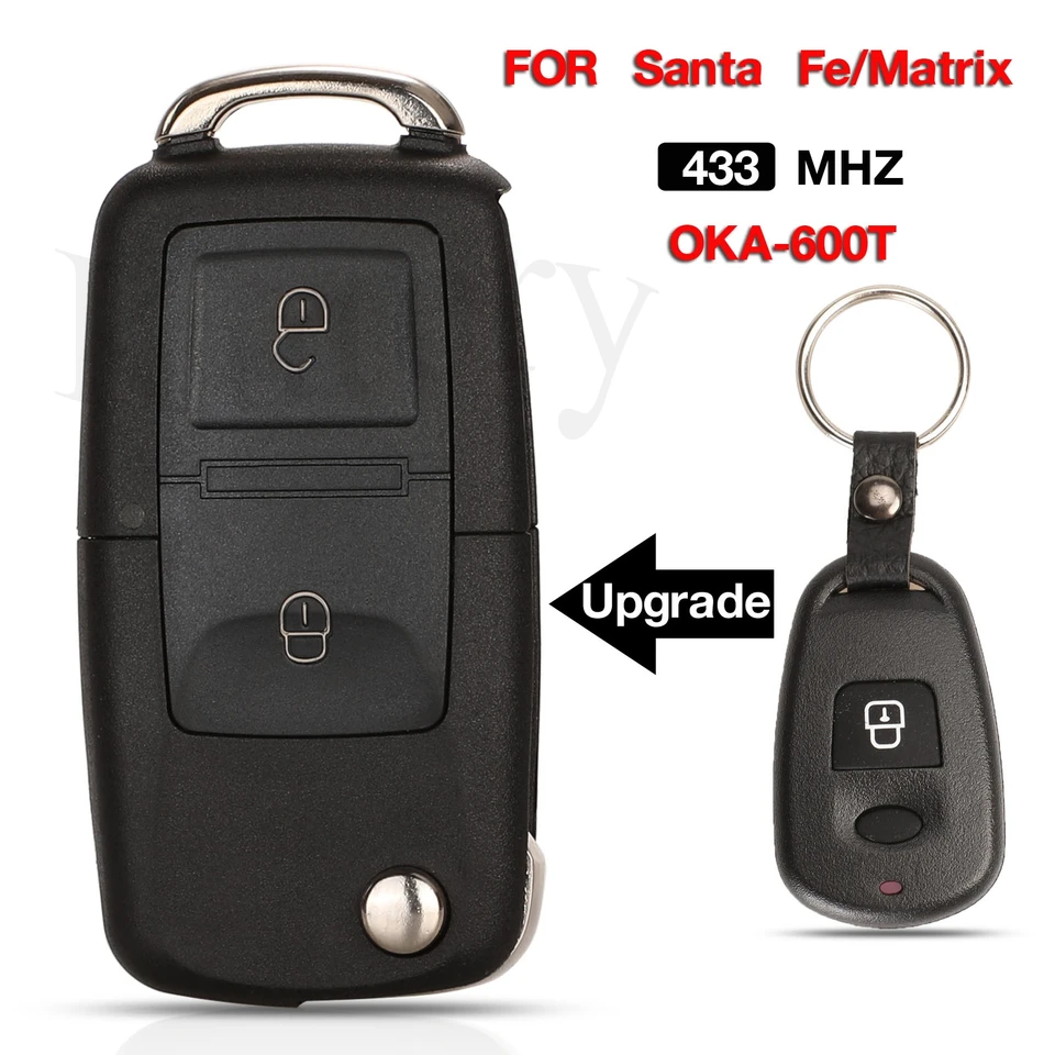 Jingyuqin 2 tlačidlá vzdialené auto Key FOB 433 MHz pre Hyundai Santa Fe Matrix 2002-2006 CE0682 Oka-600T