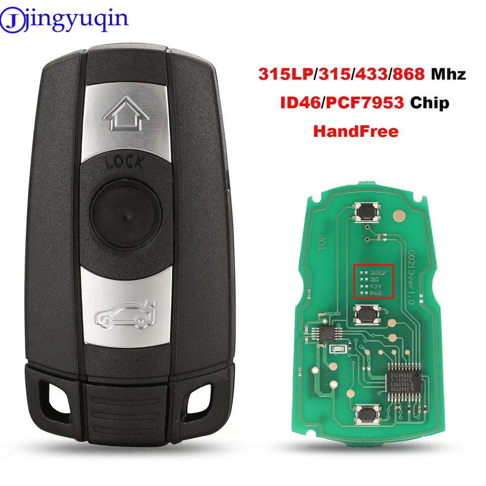 Jingyuqin 3 tlačidlá vzdialené auto 315LP/315/433/868 MHz CAS3 CAS5 pre BMW 3 5 Series X5 X6 Z4 CONTROL CONTROL Handfree