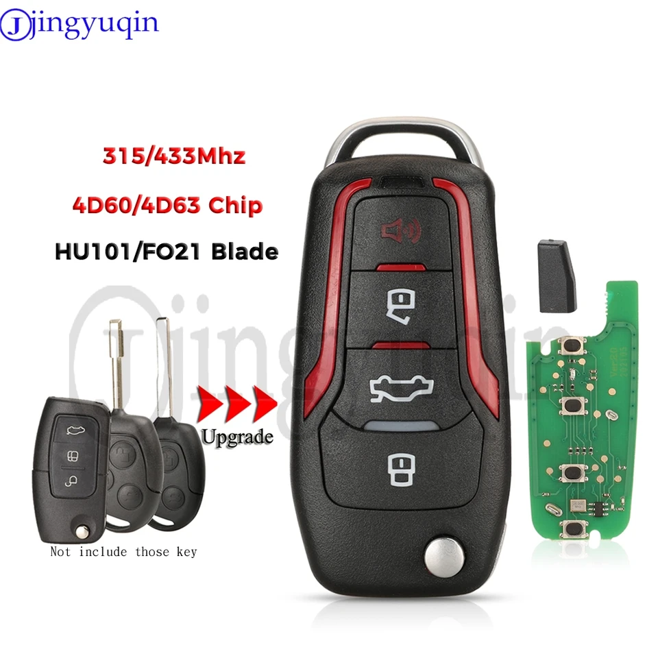 Jingyuqin 315/433MHz 4d60/4d63chip HU101/FO21 Inovácia vzdialeného inteligentného kľúča pre Ford Escape Explorer Focus Mondeo Mustang Lincoln