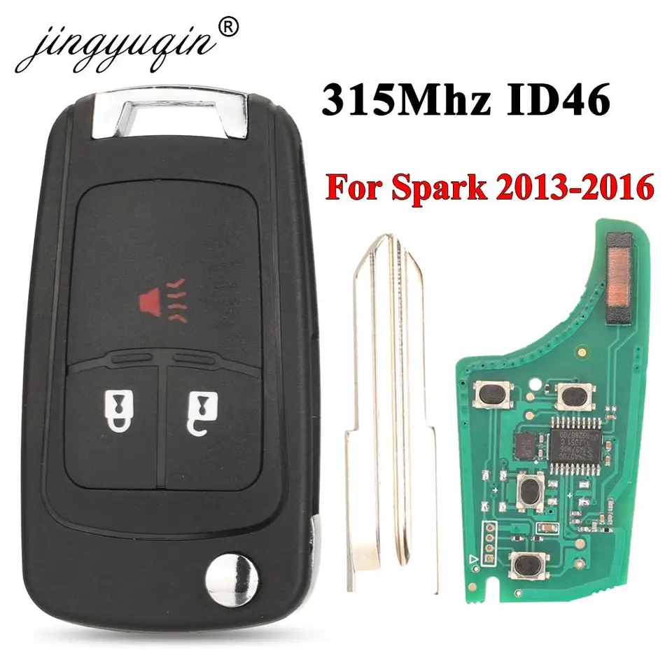 Jingyuqin 315MHz ID46 Flip Skladanie diaľkového ovládacieho vozidla pre kľúč pre Chevrolet Spark 2013 2014 2015 2016