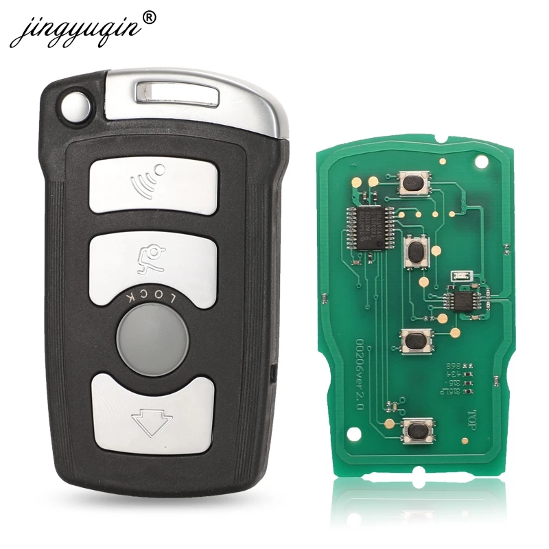 Jingyuqin 4 tlačidlá vzdialený kľúč FOB 315/315LP/433MHz/868MHz pre BMW 7 Series E65 E66 so systémom ChIP ID46 7953 CAS1 HU92 Nezrezaný