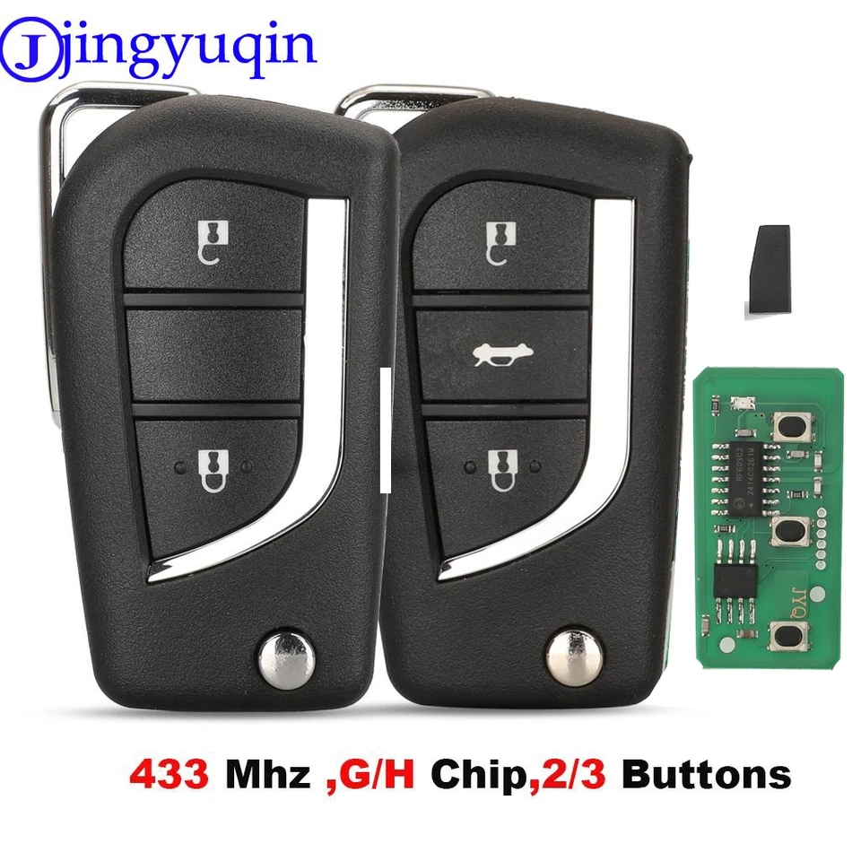 Jingyuqin 433MHz G/H Vzdialené ovládacie prvky vozidla pre Toyota Carrolla Yaris verso Avensis Aygo pre Peugeot 108 pre Citroen C1 2013