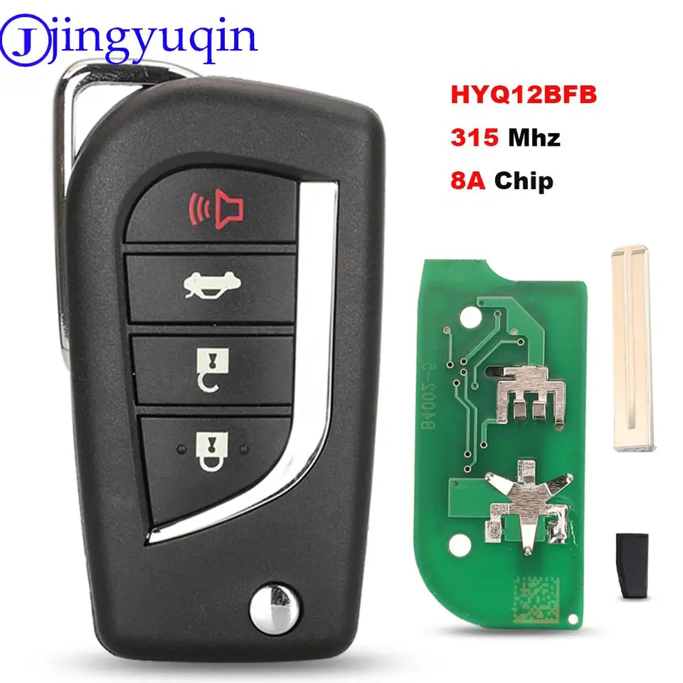 Jingyuqin 4Buttons Diaľkové ovládanie automobilov pre Toyota Carmry 2018 2020 FCCID: HYQ12BFB 315MHz 8A Chip