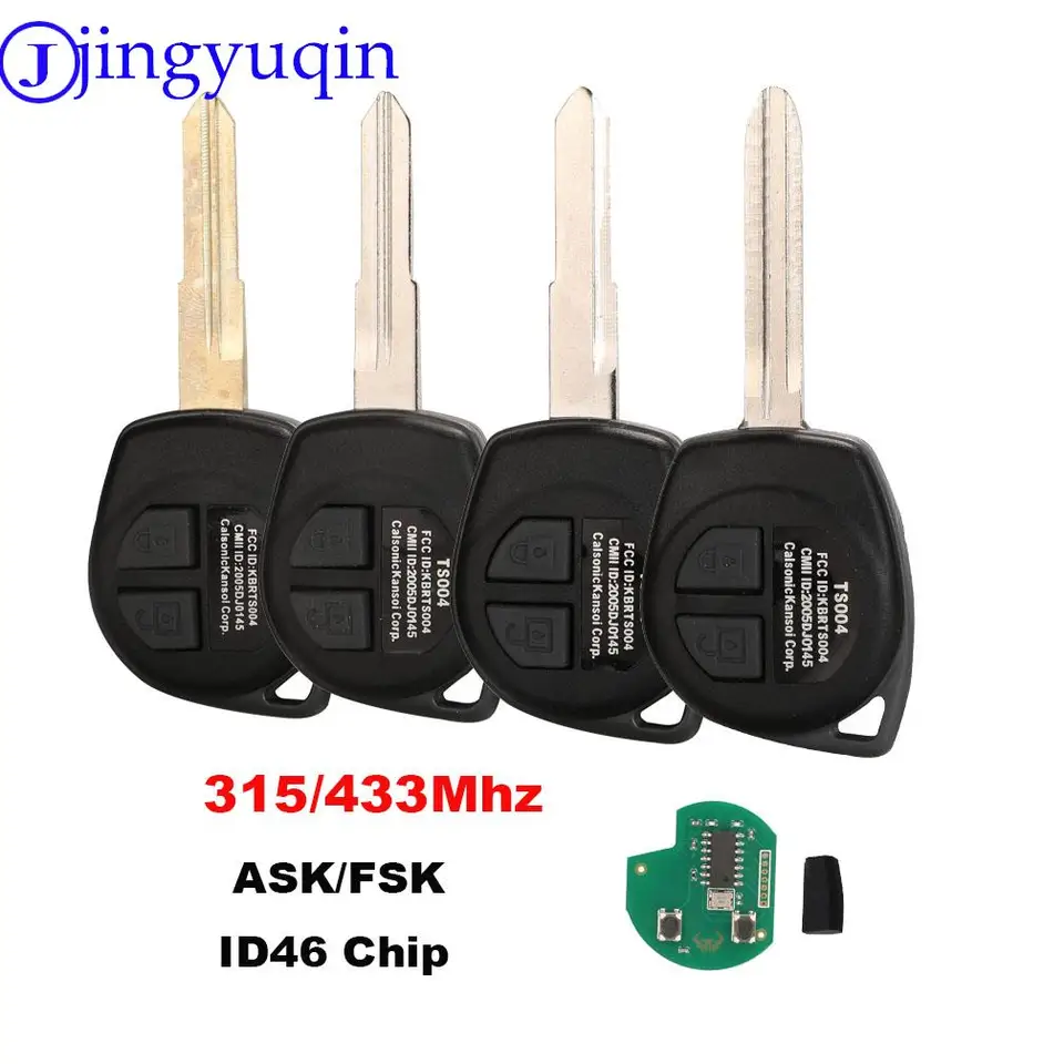 Jingyuqin CAR DISTATE Kľúč pre Suzuki SWIFT JIMNY DZIRE Splash Alto Vita Ignis ID46 315/433 MHZ ID46 ChIP ASK/FSK KBRTS004