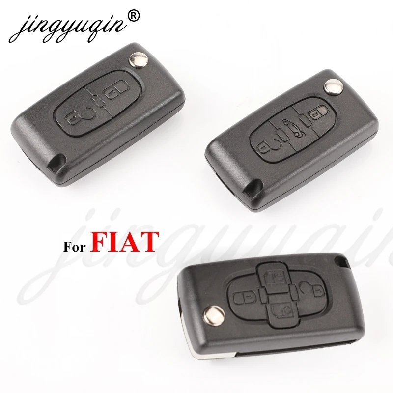 Jingyuqin Car Key FOB Shell 2/3/4 Tlačidlá pre Fiat Scudo Ulysse Fit Lancia Phedra Hu83/VA2 Blade CE0523 CE0536 Nahraďte kľúče puzdro