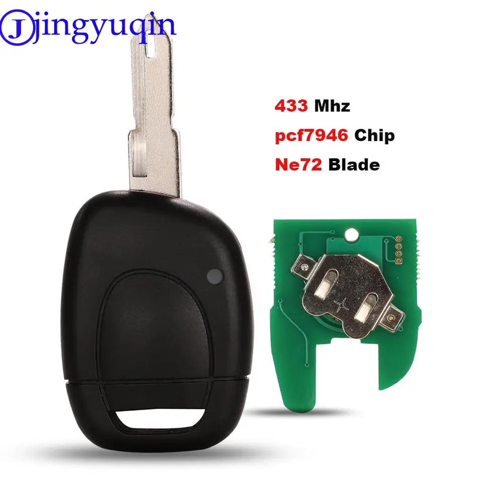 Jingyuqin CAR REMOLE KEY FIT FILD pre Renault Master Kangoo Clio Twingo NE72 Blade PCF7946 Chip 433MHz