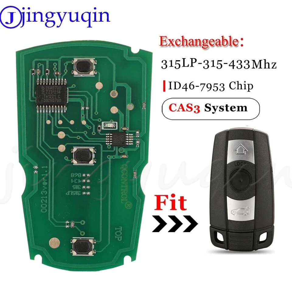 Jingyuqin Diaľkový kľúče dosky výmeny 315LP/315/433MHz ID46 7953 pre systém BMW CAS3 E92/93 E60/61 3/5 Series X5 X6 Z4