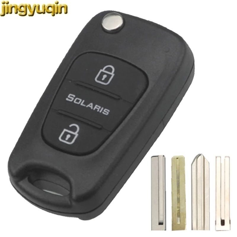 Jingyuqin Flip Demmote Key Shell pre Hyundai Solaris prízvuk Elantra Santafe Kia K2 K3 K5 Sorento Sportage Ceed Ceto Rio Morning