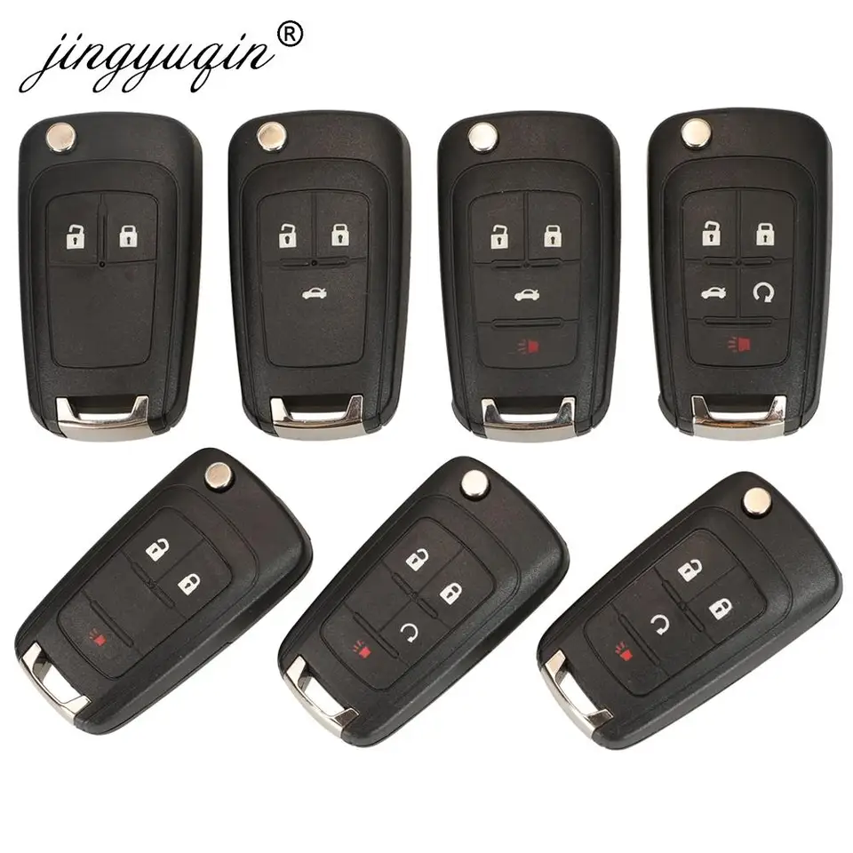 Jingyuqin Flip Dzdôtka vozidla pre kľúče od auta pre Chevrolet Cruze Epica Lova Camaro Impala Fit Astra J Corsa E Insignia Zafira C 2 3 4 5BT