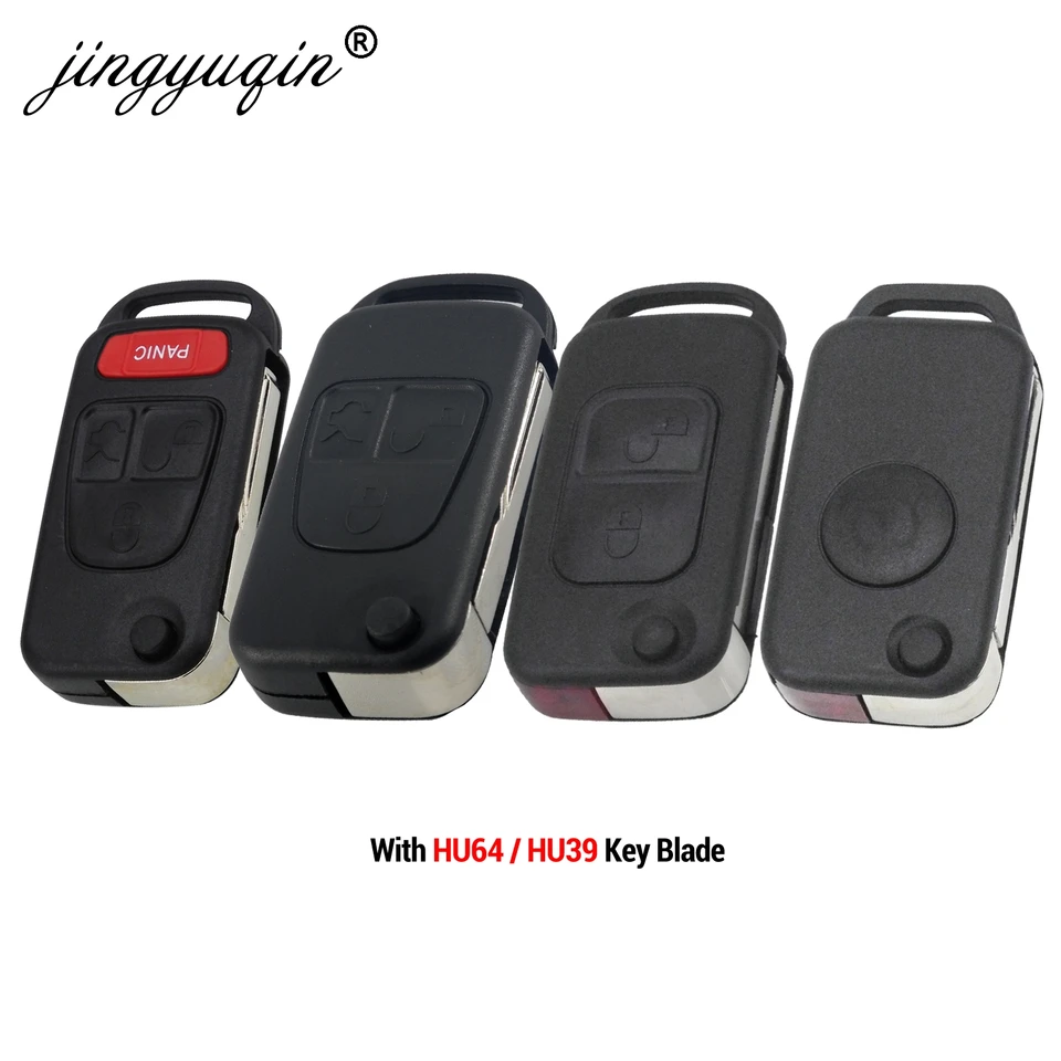 Jingyuqin Flip Flip Skladacie diaľkové kľúče shell 1/2/3/4 tlačidlo pre Mercedes Benz Slk E113 ACES W168 W124 W202 W203