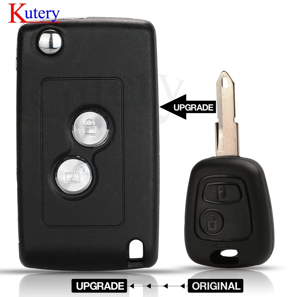 Jingyuqin modifikovaný upgrade flip diaľkové auto kľúča shell fOB pre Peugeot 206 306 307 107 207 407 Partner s nerezentovanou čepeľou