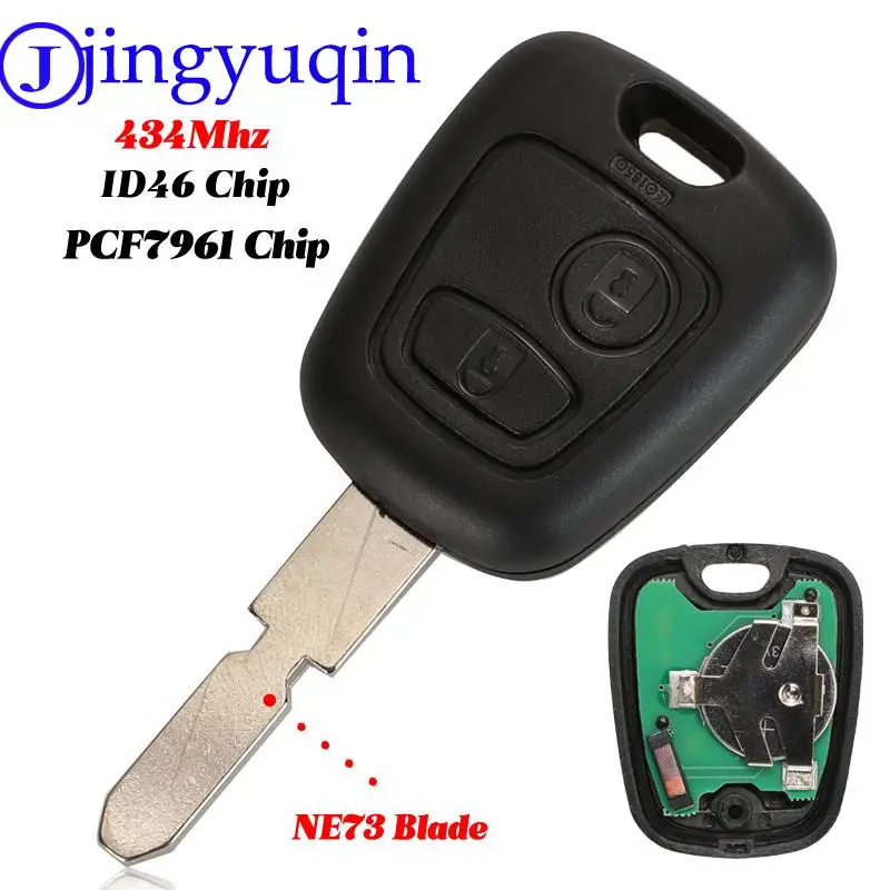 Jingyuqin pre Peugeot 406 407 408 607 2 Buttons Diaľkový kľúč Transpondder čipu ID46 434MHz a NE78 Blade Originálne kľúče