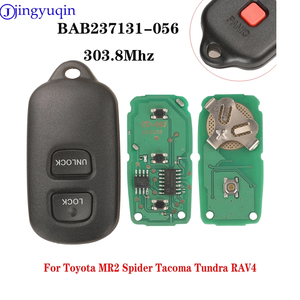 Jingyuqin Remote Car Key FOB Bab237131-056 303.8MHz pre Toyota MR2 Spider 2002 2003 Tacoma 2002-2004 Tundra 2002-2004 RAV4 2003