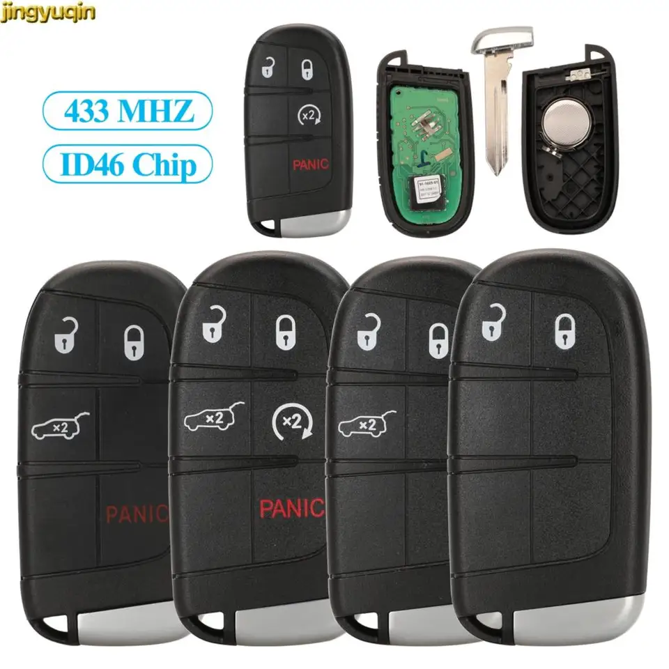 Jingyuqin Smart Remote Key FOB 433MHz ID46 PCF7945/7953 pre Jeep Grand Cherokee Renegade Compass 2013-2020 M3N40821302