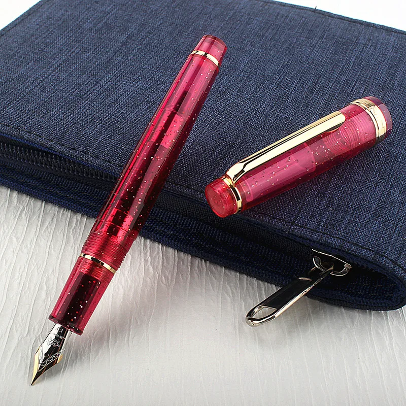 Jinhao 82 Fountain Pen Transparentnosť Tmavom zeleným točiacim perom Populárne EF F 0,38 mm 0,5 mm NIB Business Office School Supplies Písanie