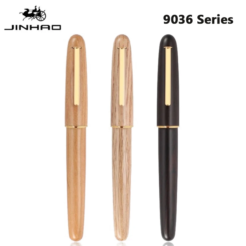 Jinhao 9036 Prírodné drevené fontánové pero EF/f/M Extra jemný NIB Iridium Luxusný elegantný elegantný pero Pero Office School School Supplies