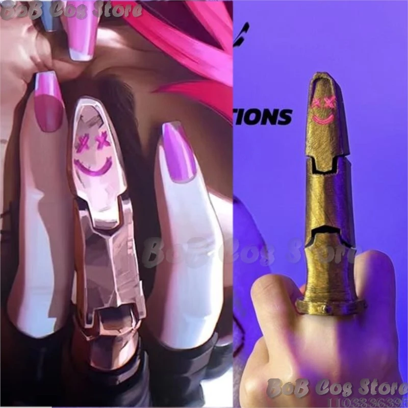 Jinx Arance S2 Anime Game LOL League of Legends Prášok Cosplay prop 3D tlač kovový prst DIY Dievčatko Dievča