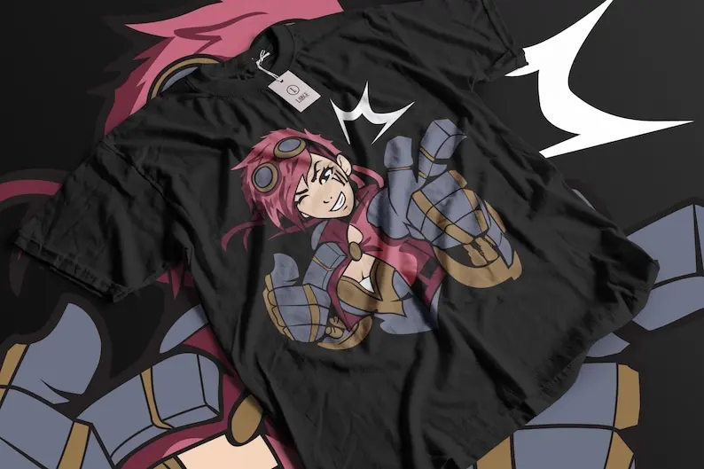 Jinx Arcane Tričko japonská anime karikatúra VI čierne tričko 044