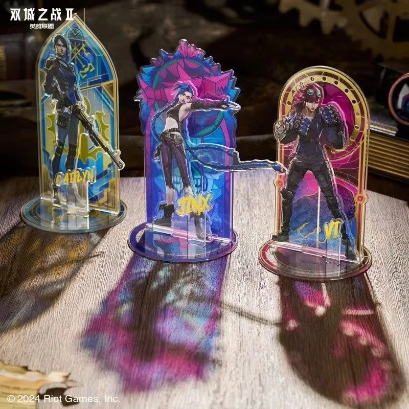Jinx VI Caitlyn Kiramman znamenie obvodu karikatúru Anime figúrka League legendy mesto z dvoch miest Ornament Model hračky