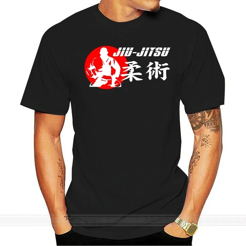 Jiu-jitsu brazílska mma box Judo karate T tričko S-3xl Dve strany Mužská značka Teeshirt muži letné bavlnené tričko