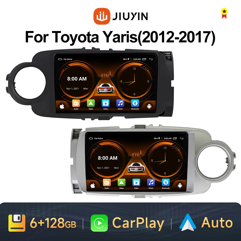 Jiuyin 2 Din Android Auto Car Radio Multimedia Video pre Toyota Yaris LHD RHD 2012-2017 CarPlay Stereo GPS navigácia č. 2DIN