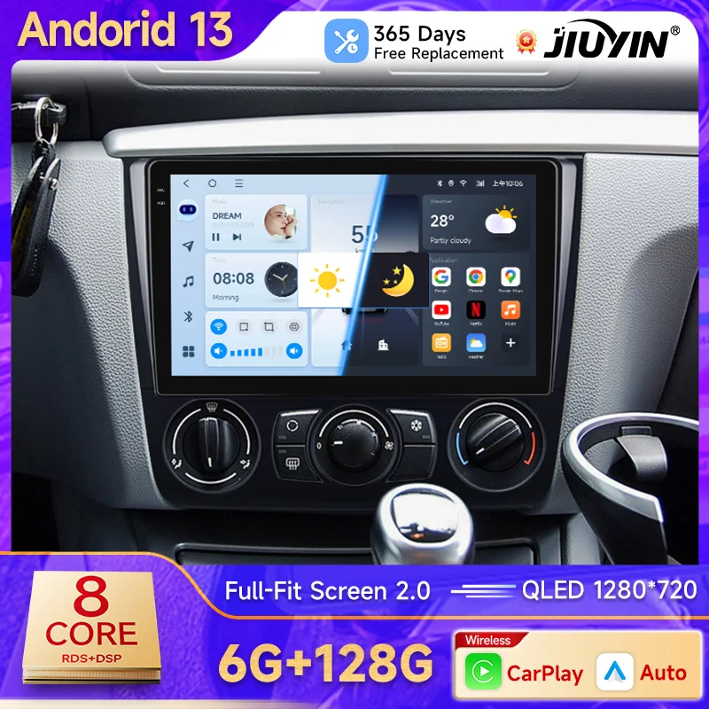 Jiuyin Wireless CarPlay Android Auto pre BMW 1-Series 1 Series E87 E81 E82 E88 2004-2011, pretože rádio Intelligent Systems Radio Radio