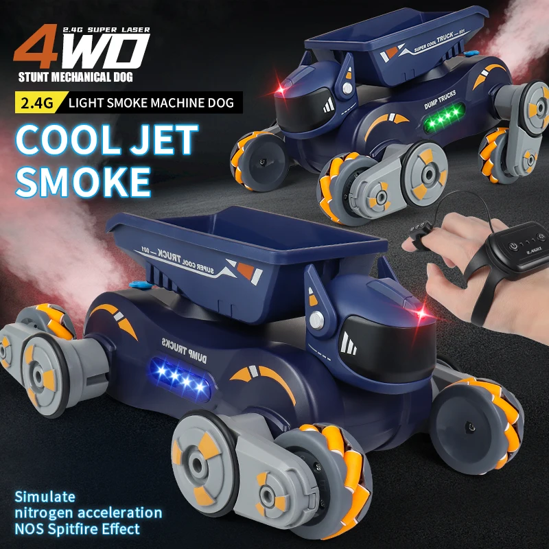 JJRC Q187 Nový RC Robot Dog Transporter Spray Light Hudba Transformácia kaskadérske auto 2.4g diaľkové ovládanie Boy Electronic Pet Hračky